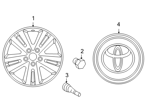 2007 Toyota Highlander Wheels, Covers & Trim Diagram 1 - Thumbnail