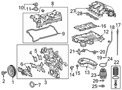 2022 Toyota Highlander Manifold Assembly, INTAK Diagram for 17120-F0020