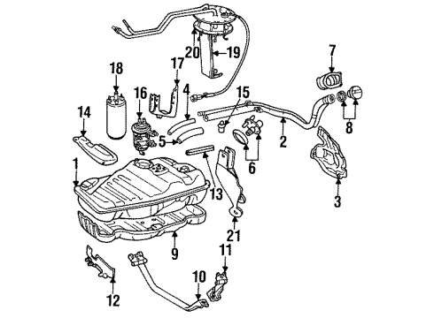 1991 Toyota Land Cruiser Fuel System Components, Fuel Delivery Diagram