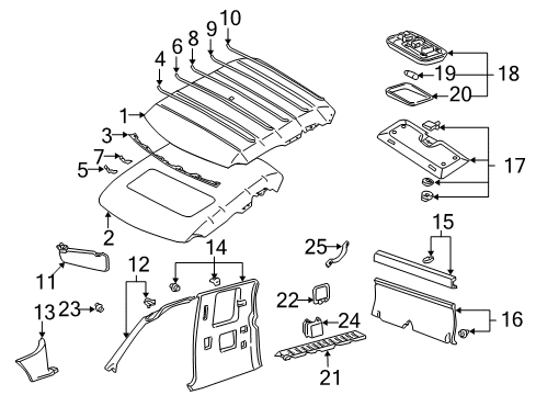 1995 Toyota Tacoma Garnish, Back Panel, Lower Diagram for 64262-04010-E0