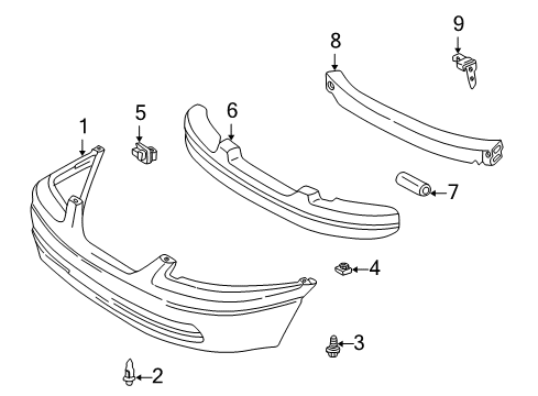 2000 Toyota Camry Front Bumper Diagram