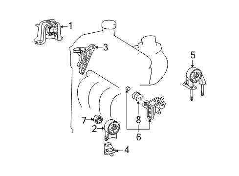 2005 Scion xA Engine & Trans Mounting Diagram 2 - Thumbnail