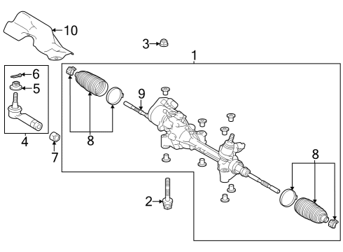 2024 Toyota Grand Highlander Steering Gear & Linkage Diagram