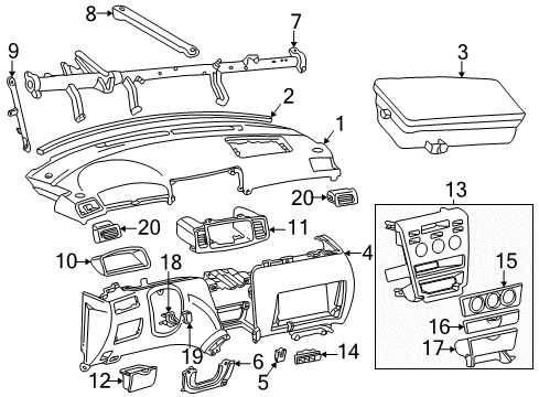 2005 Toyota Corolla Instrument Panel Diagram