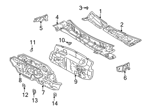 1998 Toyota Camry Cowl Diagram