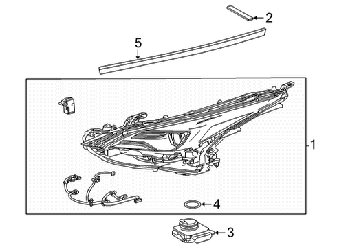 2023 Toyota Mirai Headlamp Components Diagram