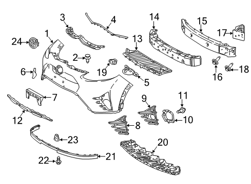 2019 Toyota Prius C Protector, Front End Pa Diagram for 53936-52020