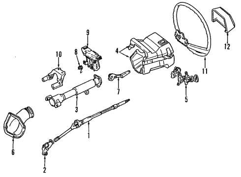 1987 Toyota Corolla Shaft Assy, Steering Main Diagram for 45210-12210