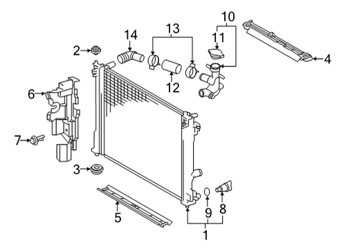 2023 Toyota RAV4 Prime Radiator Assy Diagram for 16400-31690