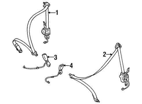 1995 Toyota Supra Belt Assembly, Front Seat Diagram for 73230-14490-C0