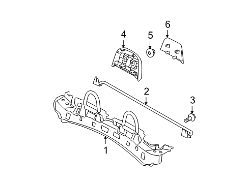 2006 Toyota Solara Cover, Rear Seat Headrest Plate Diagram for 71952-06010-A0