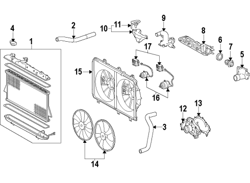 2010 Toyota Highlander Cooling System, Radiator, Water Pump, Cooling Fan Diagram 8 - Thumbnail