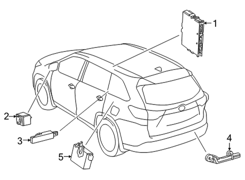 2020 Toyota Highlander Parking Aid Diagram 1 - Thumbnail