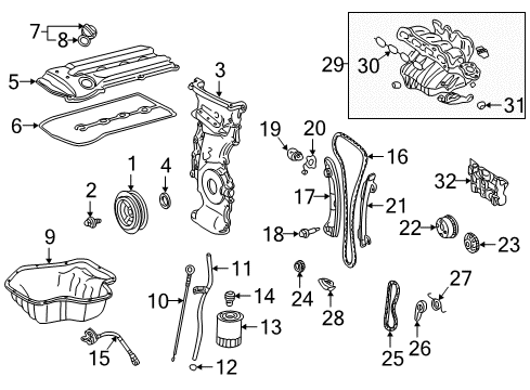 2006 Toyota Camry Engine Parts & Mounts, Timing, Lubrication System Diagram 1 - Thumbnail