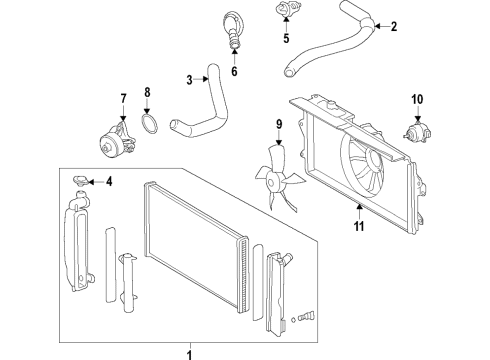 2006 Toyota Corolla Engine Water Pump Assembly Diagram for 16100-29146