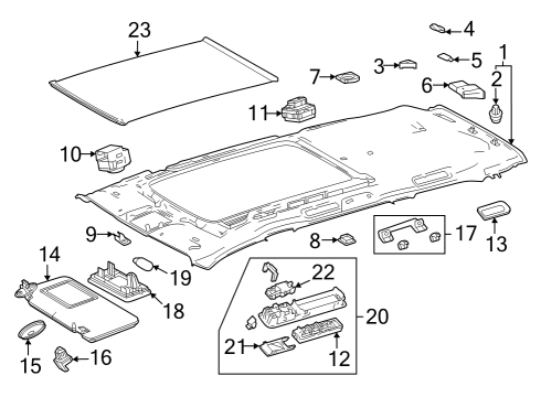 2024 Toyota Grand Highlander Interior Trim - Roof Diagram 1 - Thumbnail