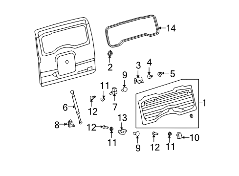 2007 Toyota FJ Cruiser Back Door Outside Handle Diagram for 69209-35011