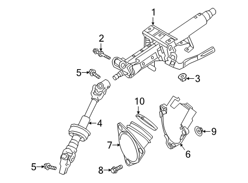 2022 Toyota Camry Steering Column & Wheel, Steering Gear & Linkage Diagram 2 - Thumbnail