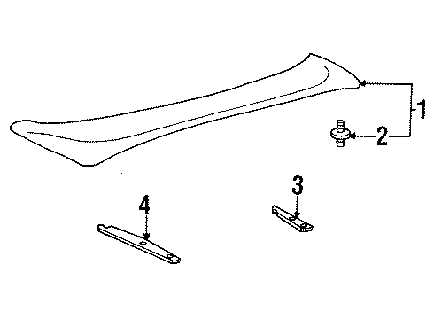 1995 Toyota MR2 Spoiler Sub-Assy, Rear Diagram for 76085-17910