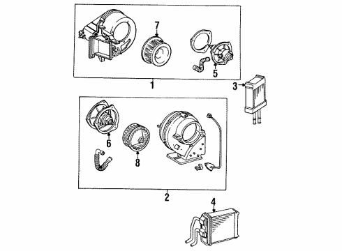 1987 Toyota Van Heater Components Diagram