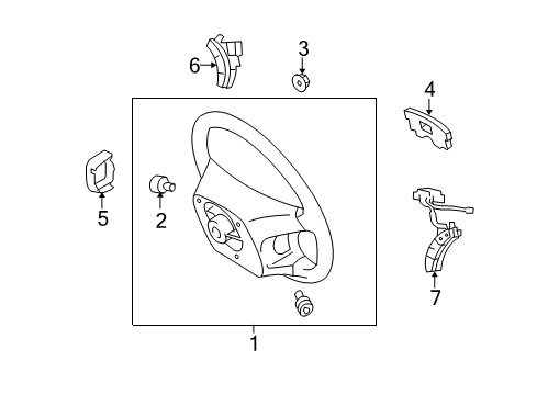 2007 Toyota Highlander Cover, Steering Wheel, Lower Diagram for 45186-58020-B1