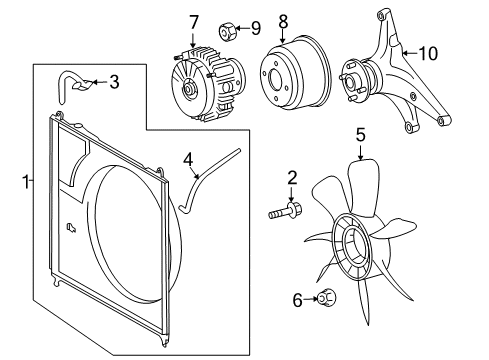 2021 Toyota Land Cruiser Cooling System, Radiator, Water Pump, Cooling Fan Diagram