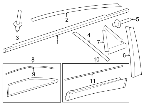 2023 Toyota Crown MOULDING, RR DOOR WI Diagram for 75766-30180