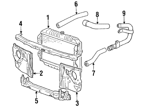 1985 Toyota Pickup Radiator & Components Diagram