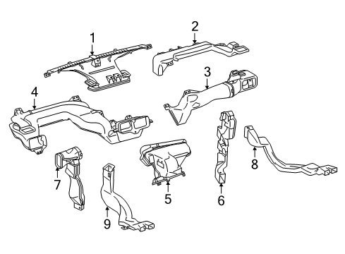 2013 Scion iQ Duct Assembly, Air, LH Diagram for 87230-74010