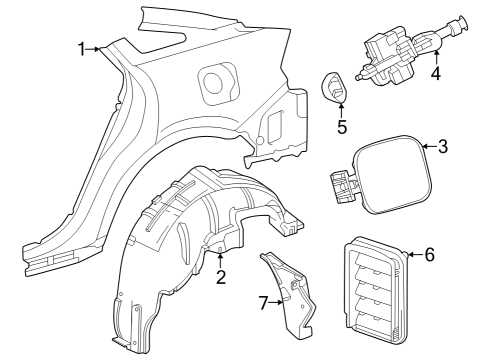 2023 Toyota Crown SEAL, WHEEL HOUSE, R Diagram for 65678-30010