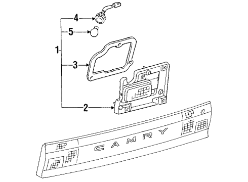 1992 Toyota Camry Socket & Wire, Back-Up Lamp Diagram for 81675-33040