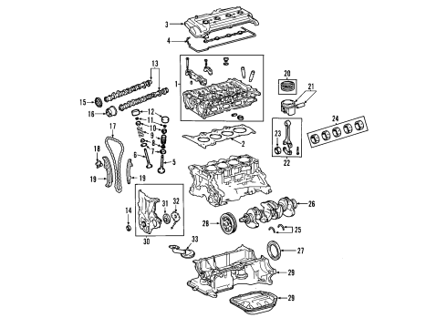 2004 Toyota Prius Engine Parts & Mounts, Timing, Lubrication System Diagram 2 - Thumbnail