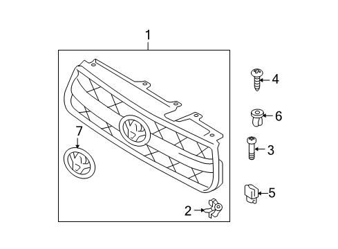 2005 Toyota RAV4 Radiator Grille Emblem(Or Front Panel) Diagram for 75311-35200