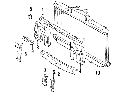 1988 Toyota Camry Gusset, Front Crossmember, Upper RH Diagram for 57167-32030