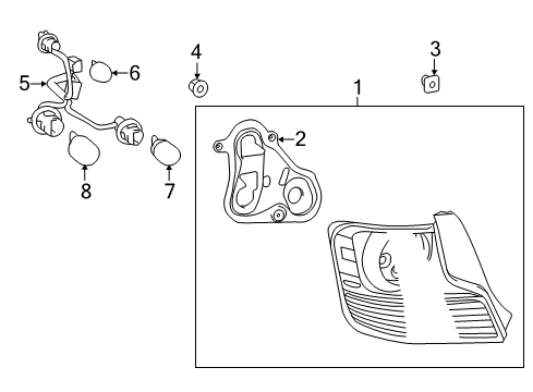 2016 Scion tC Lens & Body, Rear Combination Diagram for 81551-21330