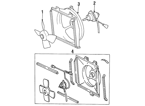 1987 Toyota Corolla Blower Assembly, W/SHROUD Diagram for 88590-02010