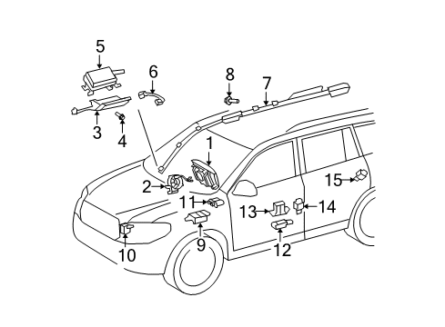 2008 Toyota Highlander Air Bag Components Diagram 2 - Thumbnail