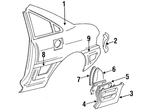 1993 Toyota MR2 Lid Assy, Fuel Filler Opening Diagram for 77350-17020