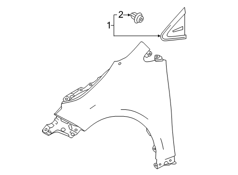 2019 Toyota Corolla Fender & Components, Exterior Trim, Trim Diagram 2 - Thumbnail