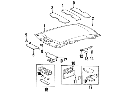 1995 Toyota Avalon Cover, Assist Grip Diagram for 74612-22050-A3