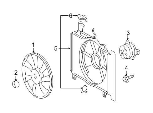 2009 Toyota Yaris Cooling System, Radiator, Water Pump, Cooling Fan Diagram 1 - Thumbnail