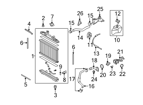 2010 Toyota Venza Radiator & Components Diagram