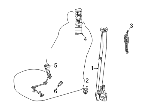 2021 Toyota Sienna Seat Belt Diagram 1 - Thumbnail