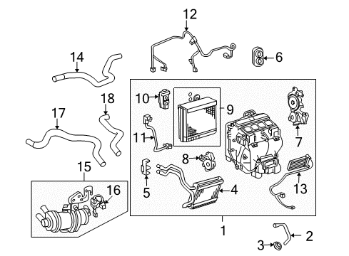 2008 Toyota Camry A/C Evaporator & Heater Components Diagram 2 - Thumbnail