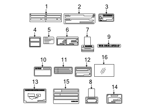 2005 Toyota Corolla Information Labels Diagram