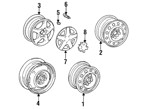 1995 Toyota Celica Wheels, Covers & Trim Diagram