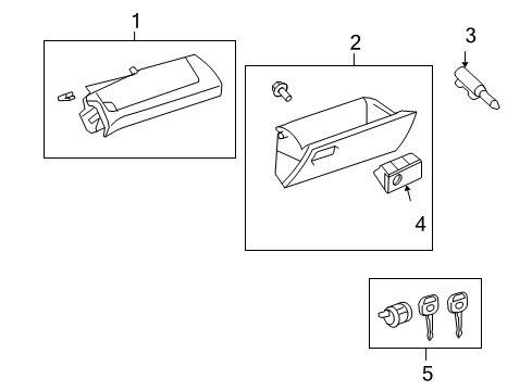 2009 Toyota RAV4 Door Assembly, Glove Compartment Diagram for 55550-42041-B0