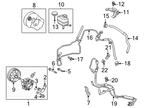 2006 Scion tC Union, Power Steering Suction Port Diagram for 44337-32110