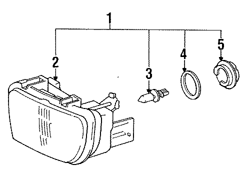 1995 Toyota MR2 Packing, Fog Lamp Body Diagram for 81214-17020