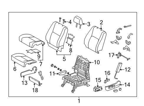 2006 Toyota Tundra Front Seat Components Diagram 7 - Thumbnail